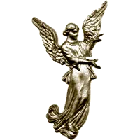 3D Emblem: Angel Facing Right