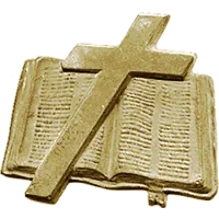 3D Emblem: Cross with Bible