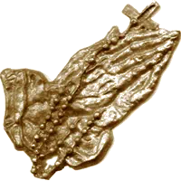 3D Emblem: Hands with Rosary